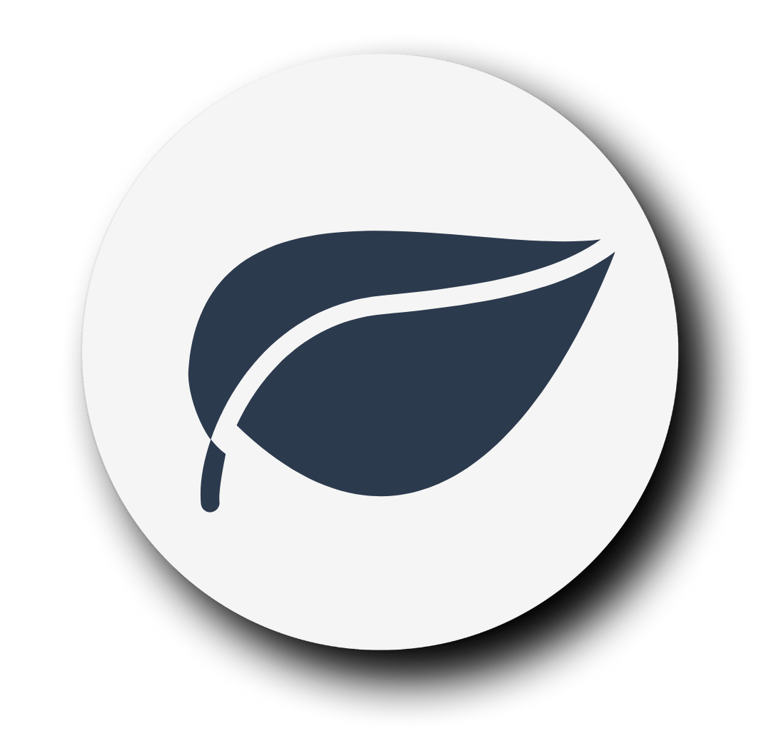 Hoja en tono azul con fondo blanco