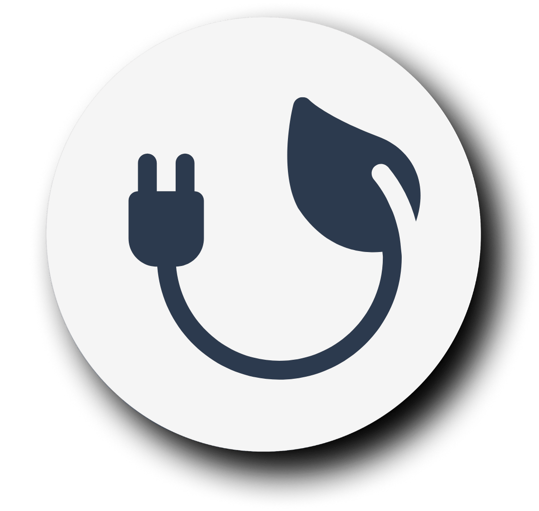 Hoja con enchufe en curvatura en tono azul con fondo