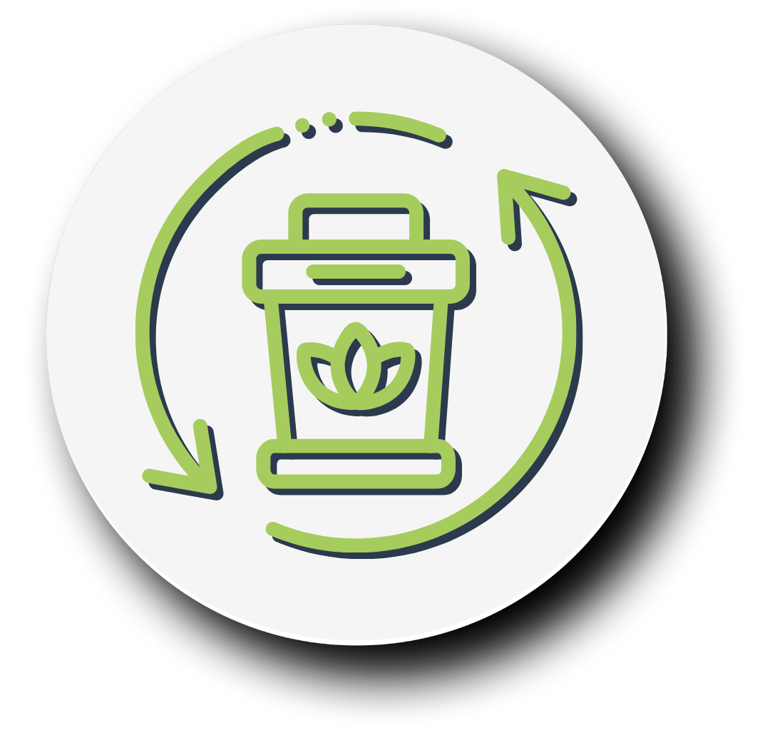 bote de basura con flechas