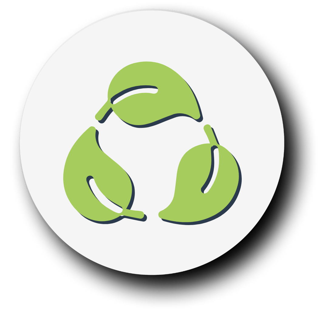 Tres hojas en forma de reciclaje